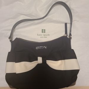 Kate Spade black with white bow top handle bag